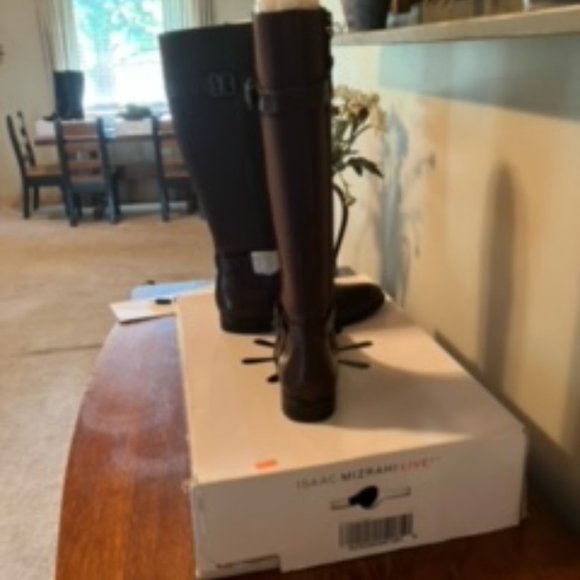 Isaac Mizrahl Leather Boots Dark Brown Abby 6.5M - Picture 4 of 4